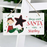Personalised Elf Christmas Countdown Wooden Sign: 4 - Signs & Plaques By Gift Moments