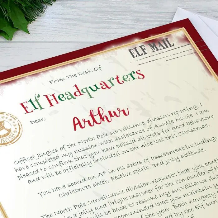 Personalised Elf Surveillance Christmas Letter - Shop At Gift Moments - 6