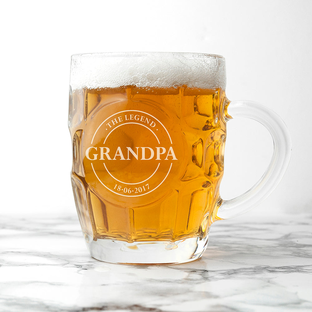 Personalised Emblem Dimpled Beer Glass: 3 - Beer Glasses By Gift Moments