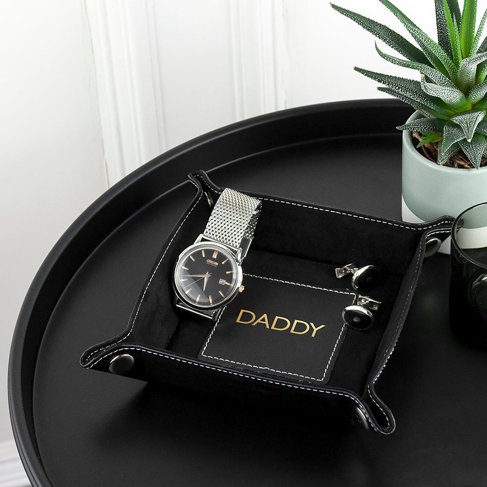 Personalised Embossed Luxury Leather Valet Trays: 11 - Storage By Gift Moments