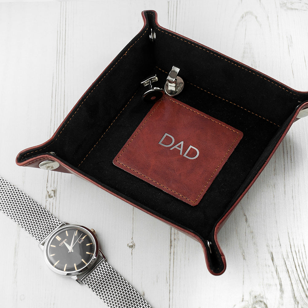 Personalised Embossed Luxury Leather Valet Trays: 5 - Storage By Gift Moments