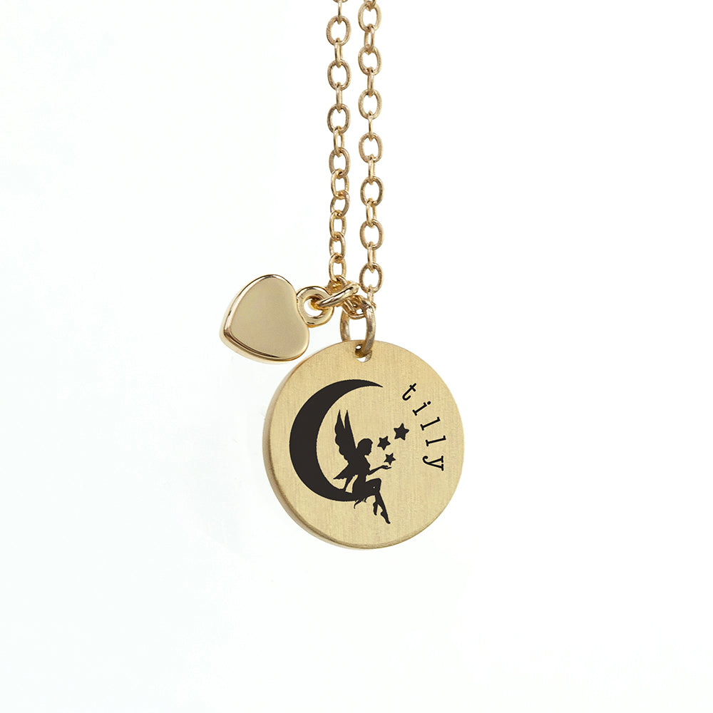 Personalised Enchanting Fairy Heart & Disc Necklaces: 5 - Necklaces By Gift Moments