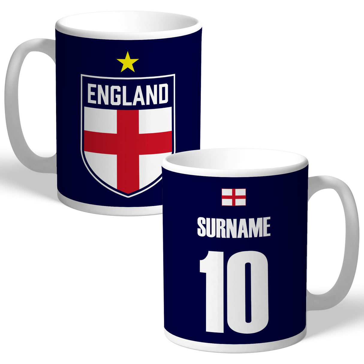 Personalised England Football Navy Mug: 1 - Mugs By England