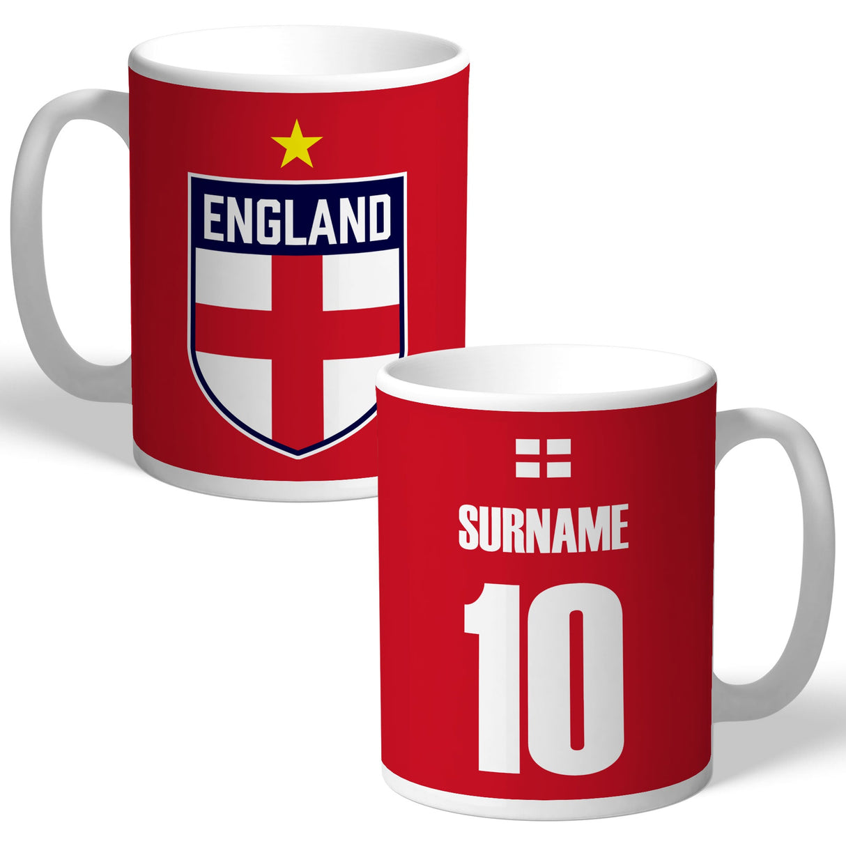 Personalised England Football Red Mug: 1 - Mugs By England