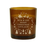 Personalised Engraved Christmas Amber Glass Candle: 5 - Candles By Gift Moments
