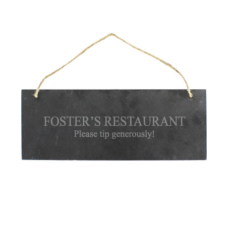 Personalised Engraved Hanging Slate Plaque: 2 - Signs & Plaques By Gift Moments
