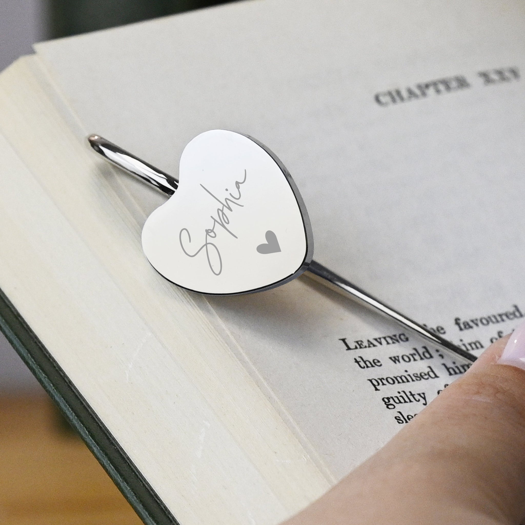 Personalised Engraved Heart Bookmark: 2 - Bookmarks By Gift Moments