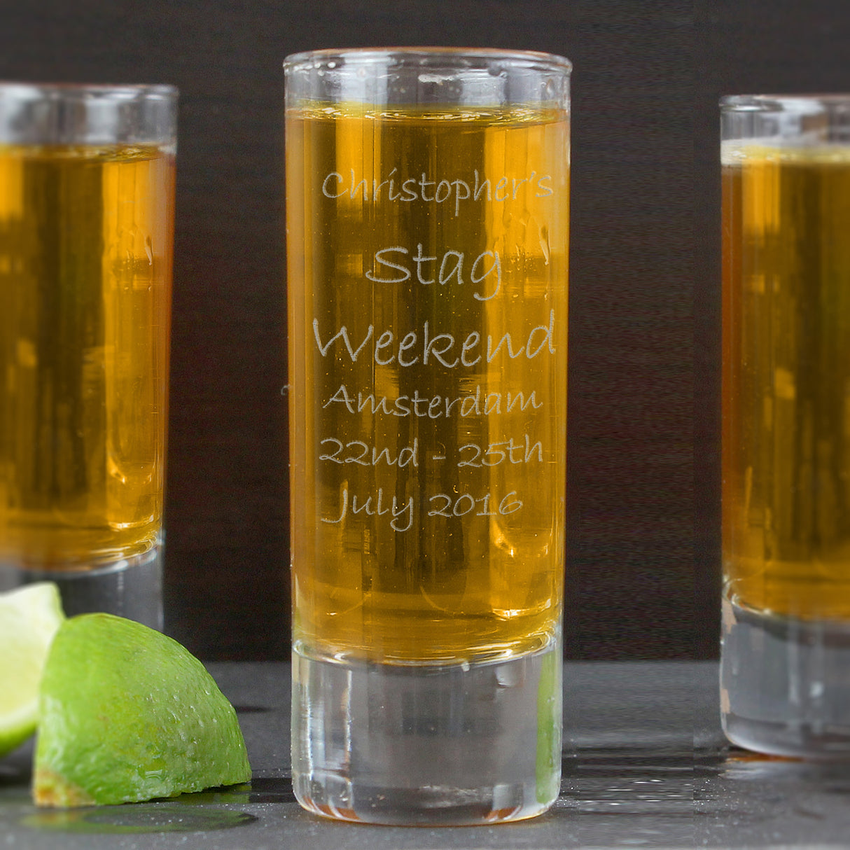 Personalised Engraved Shot Glass: 3 - Shot Glasses By Gift Moments
