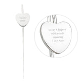 Personalised Engraved Silver Heart Bookmark: 5 - Bookmarks By Gift Moments