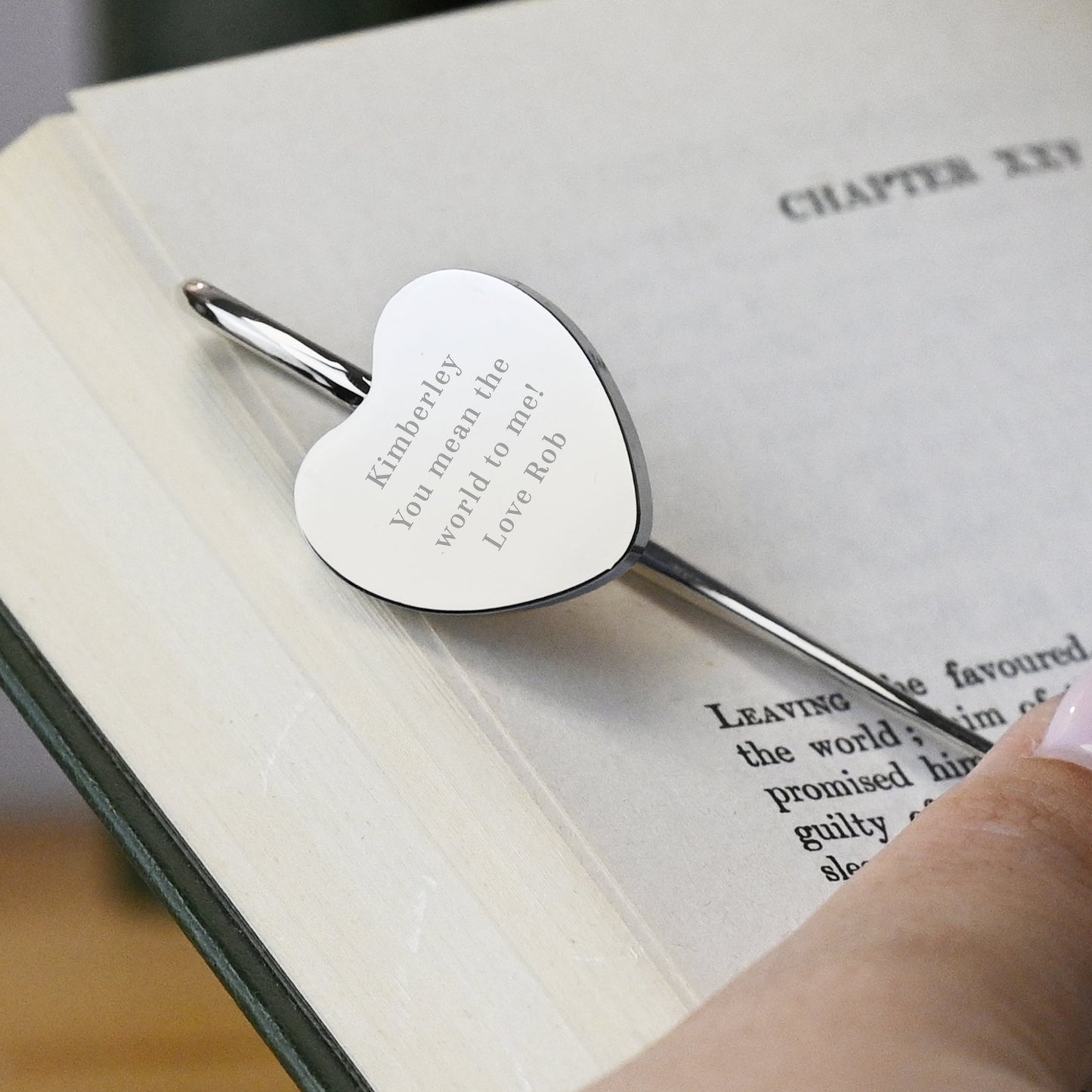 Personalised Engraved Silver Heart Bookmark: 1 - Bookmarks By Gift Moments