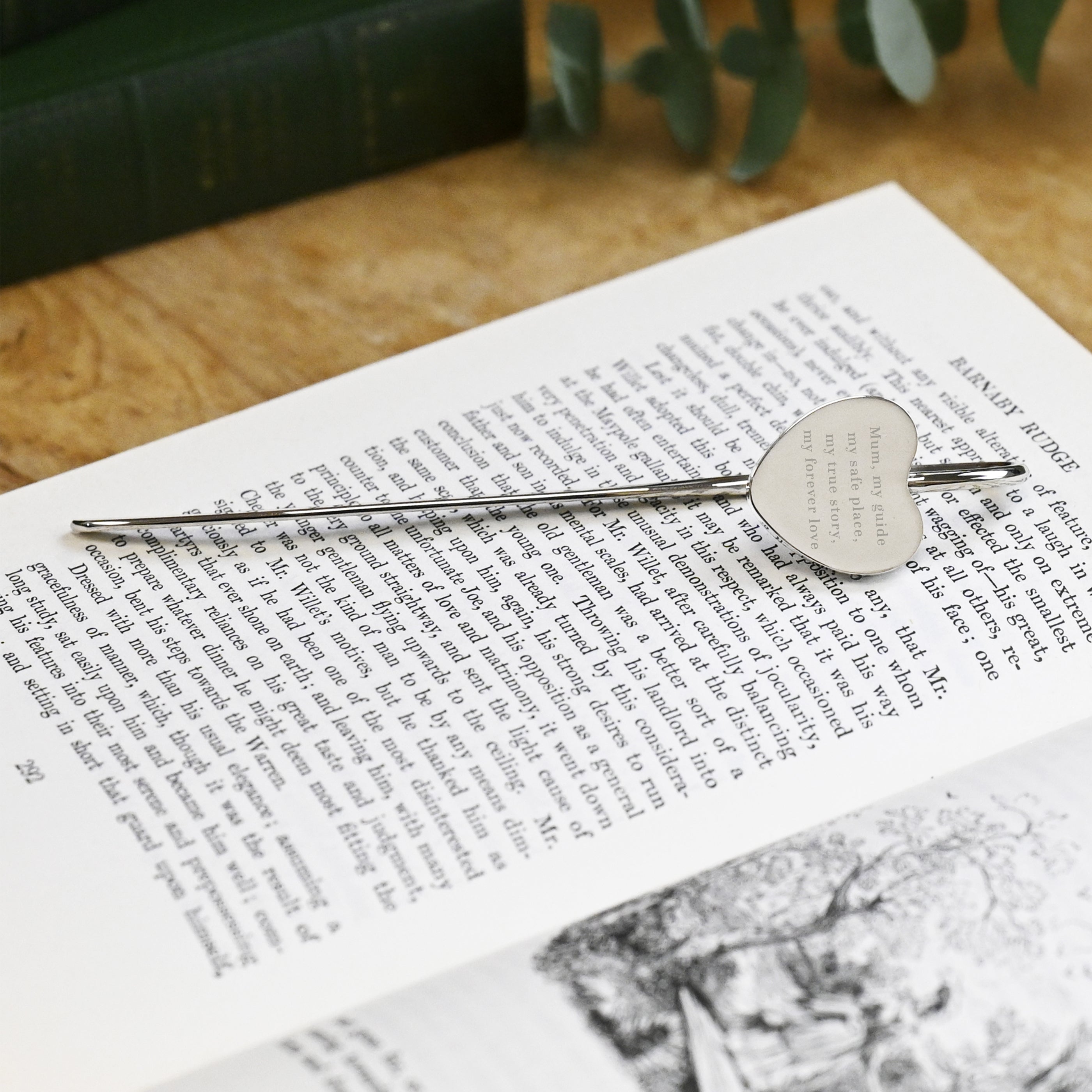 Personalised Engraved Silver Heart Bookmark - Shop Bookmarks At Gift Moments - 3