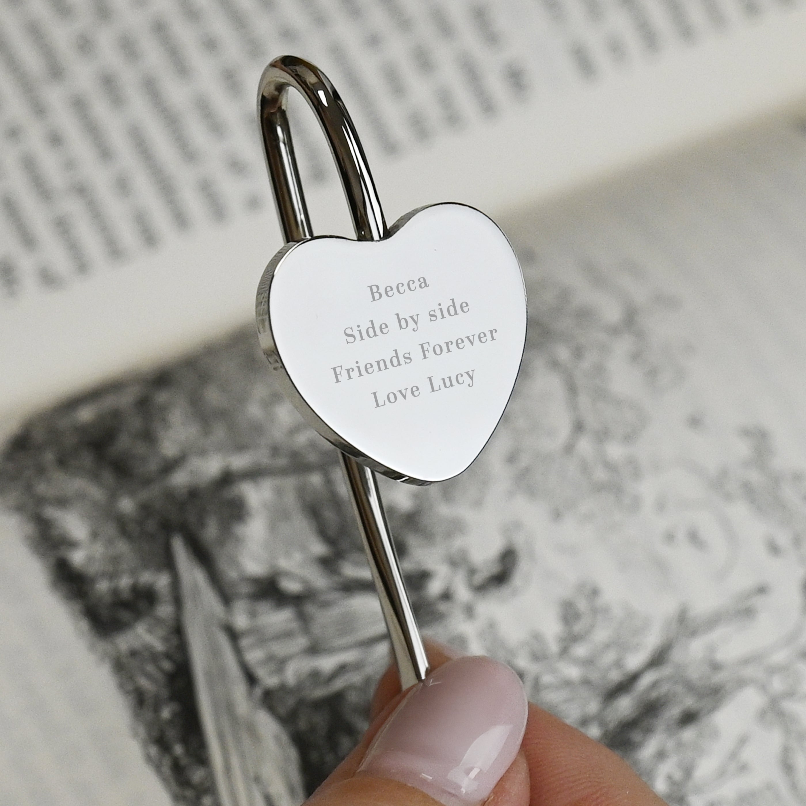 Personalised Engraved Silver Heart Bookmark - Shop Bookmarks At Gift Moments - 4