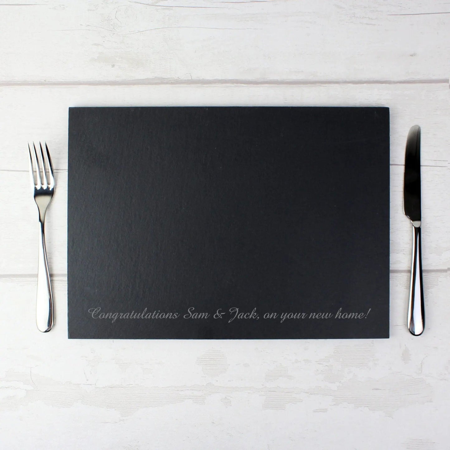 Personalised Engraved Slate Placemat: 4 - Placemats By Gift Moments