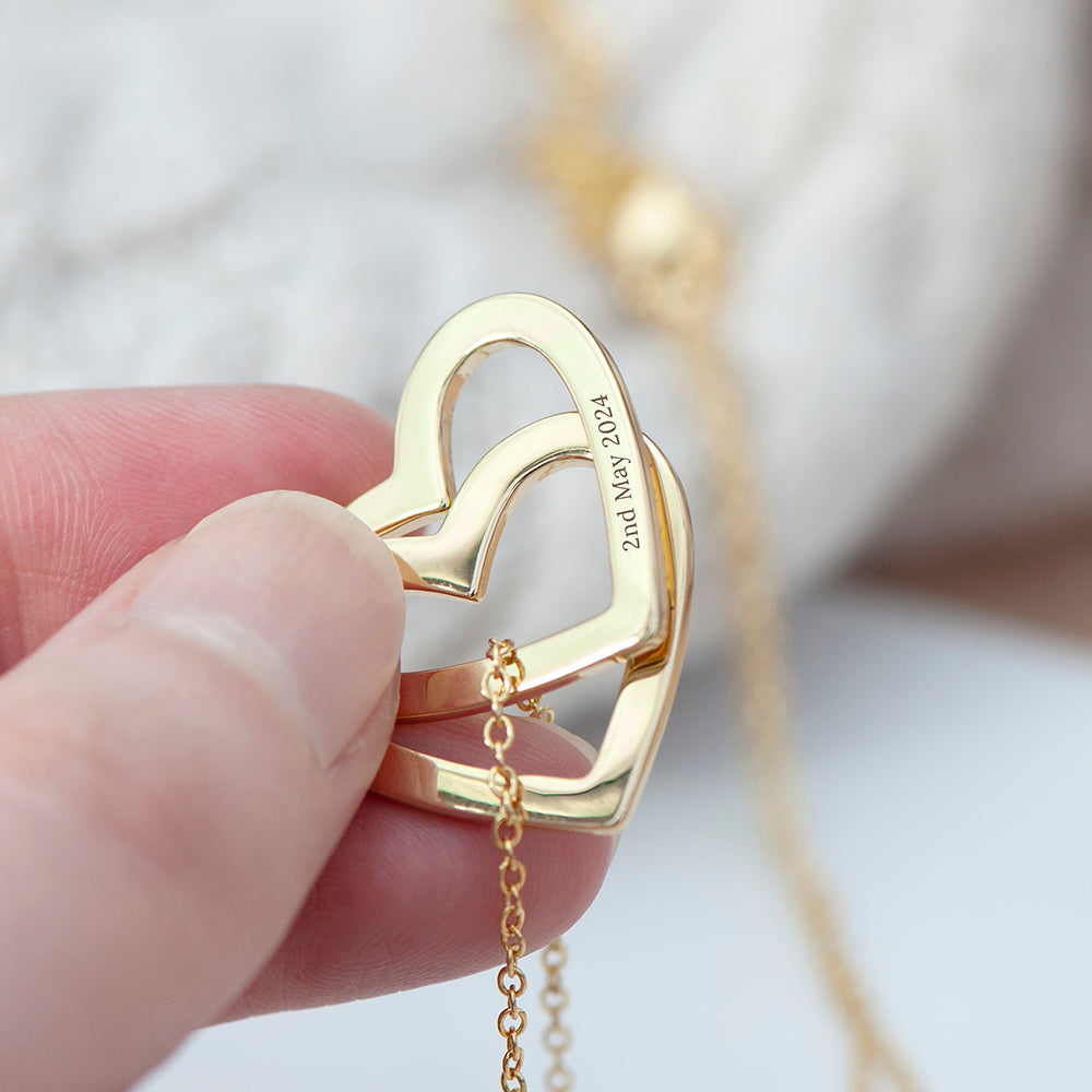 Personalised Entwined Hearts Necklaces: 3 - Necklaces By Gift Moments