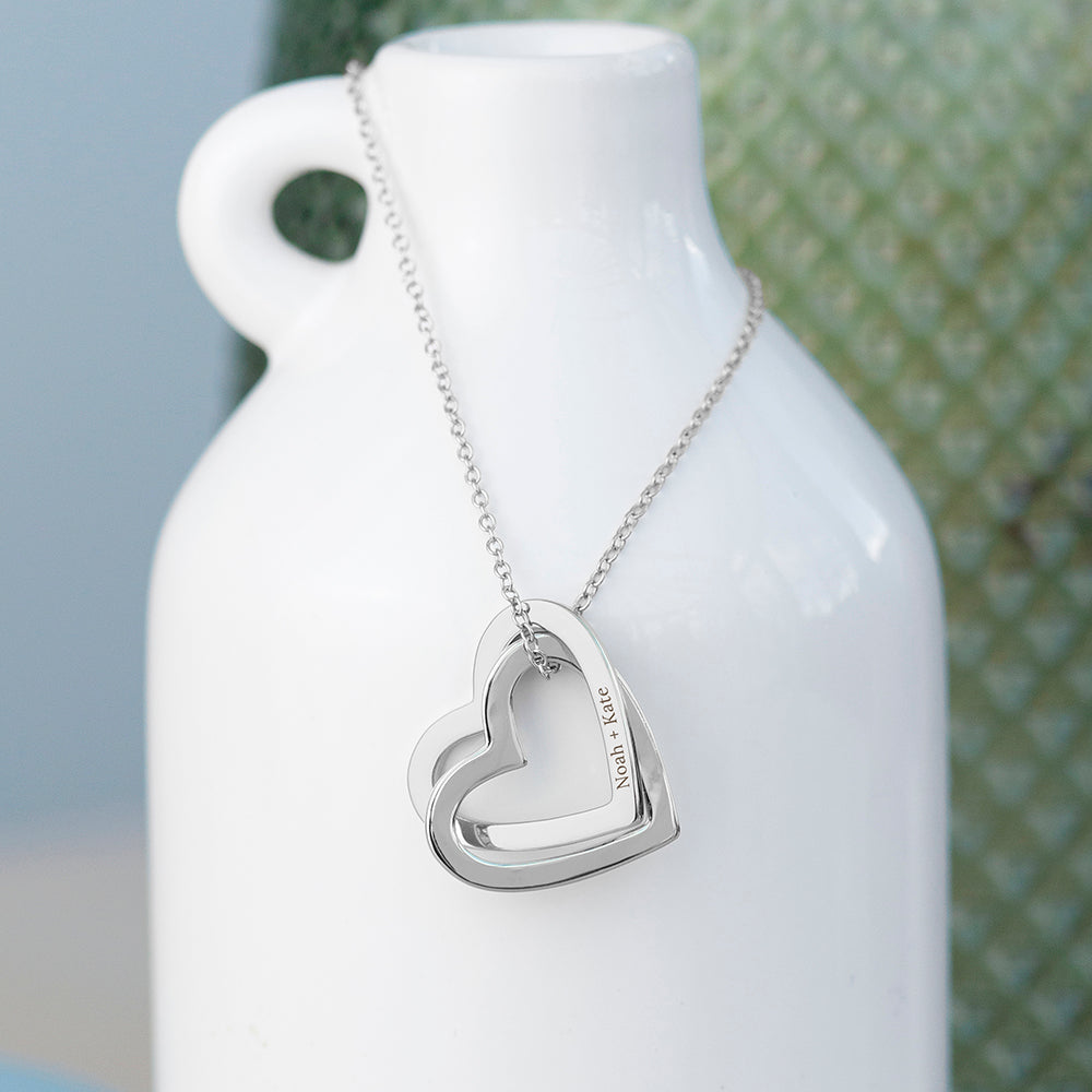 Personalised Entwined Hearts Necklaces: 6 - Necklaces By Gift Moments