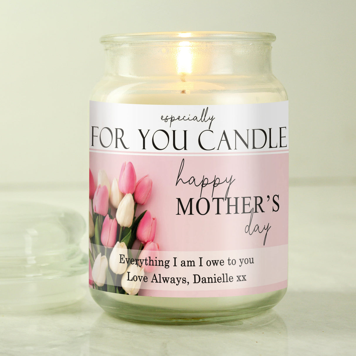 Personalised Especially For You Mothers Day Large Scented Jar Candle: 3 - Candles By Gift Moments