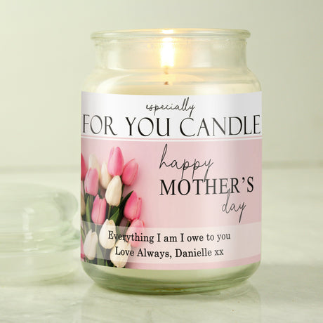 Personalised Especially For You Mothers Day Large Scented Jar Candle: 3 - Candles By Gift Moments
