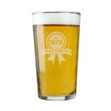 Personalised Established Rosette Pint Glass: 2 - Beer Glasses By Gift Moments