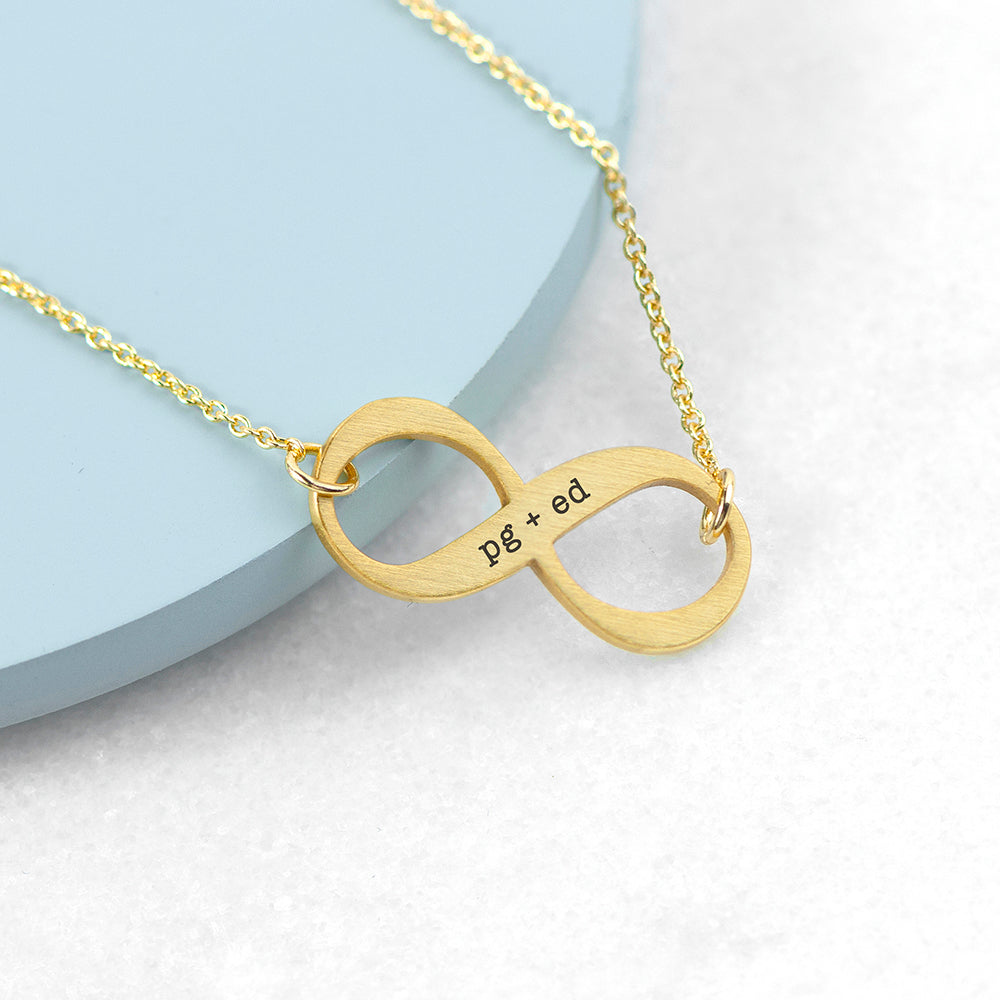 Personalised Eternal Love Infinity Pendant Necklaces: 3 - Gold - Necklaces By Gift Moments