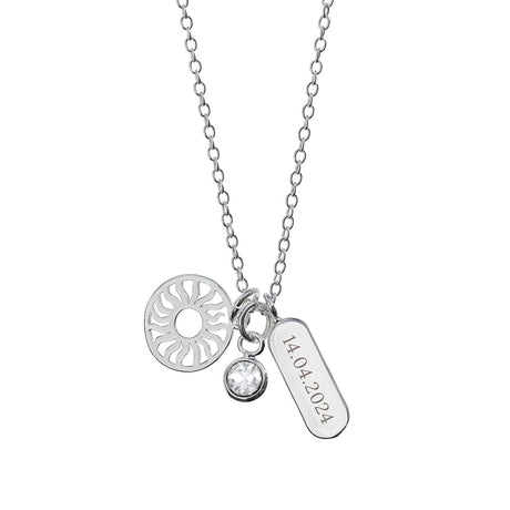 Personalised Eternal Sun Charms Necklace: 3 - Necklaces By Gift Moments