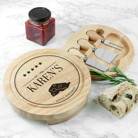Personalised Extra Mature Cheese Board Set: 1 Cheese Boards By Gift Moments