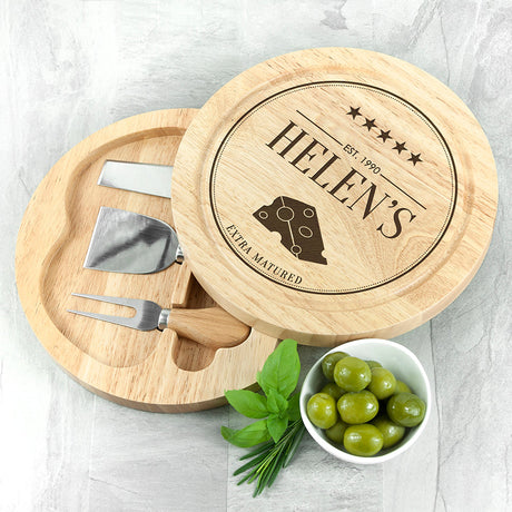 Personalised Extra Mature Cheese Board Set: 5 Cheese Boards By Gift Moments