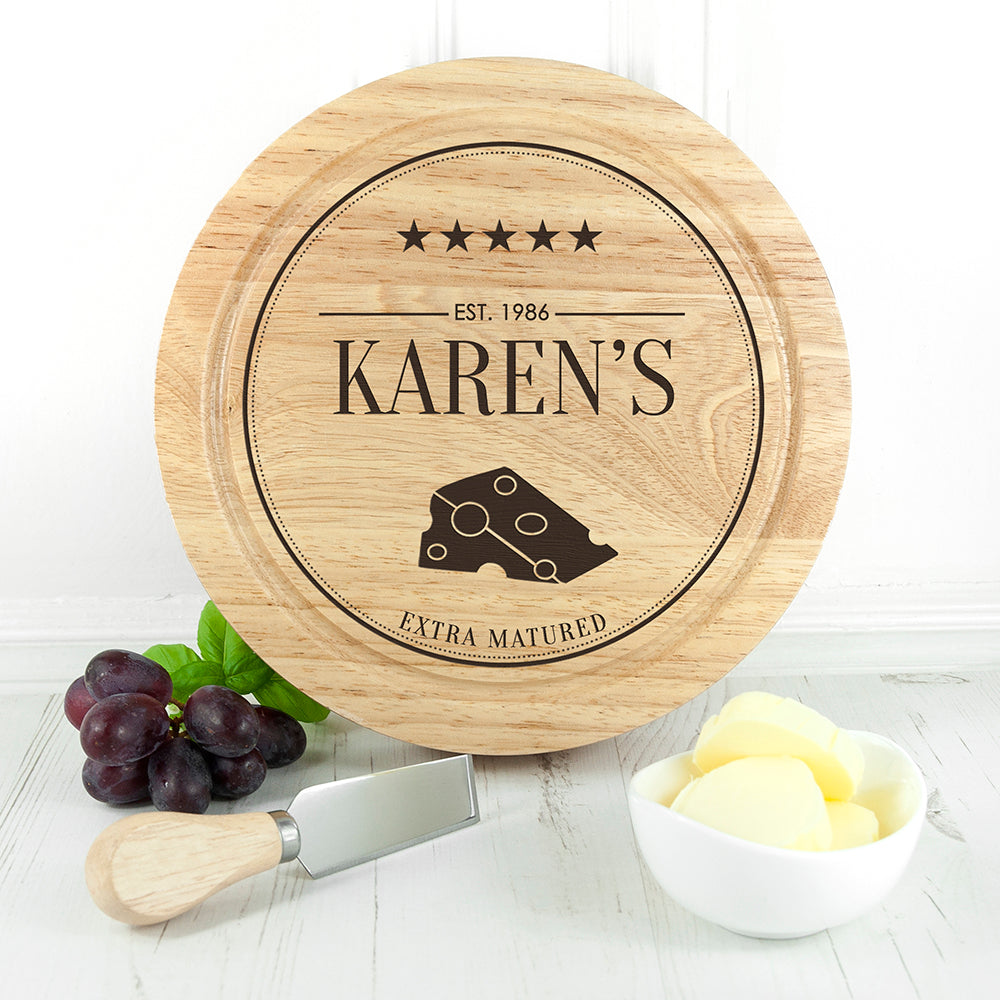 Personalised Extra Mature Cheese Board Set: 6 Cheese Boards By Gift Moments