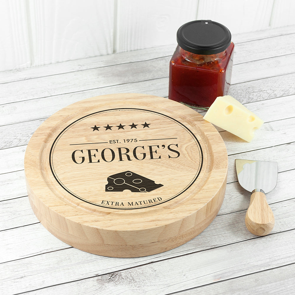 Personalised Extra Mature Cheese Board Set: 4 Cheese Boards By Gift Moments