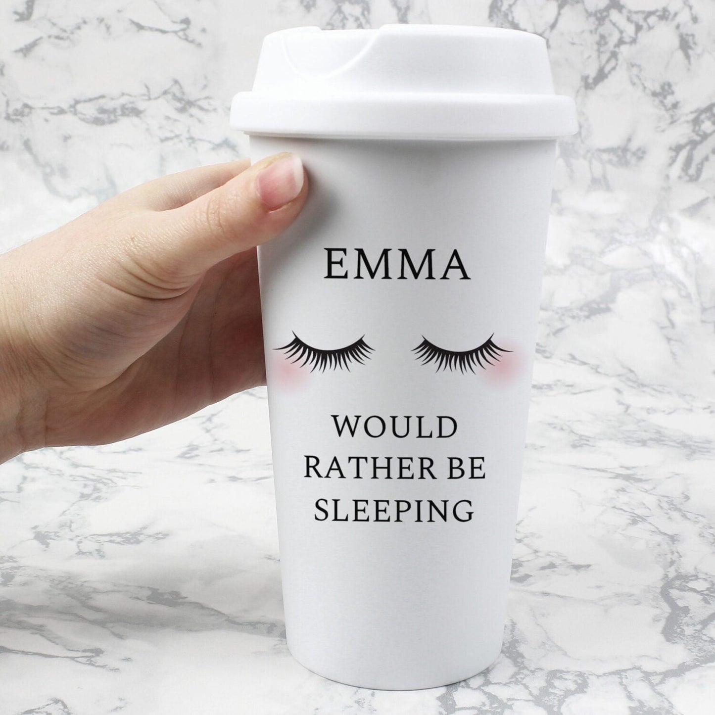 Personalised Eyelashes Insulated Reusable Eco Travel Cup: 1 - Travel Mugs By Gift Moments