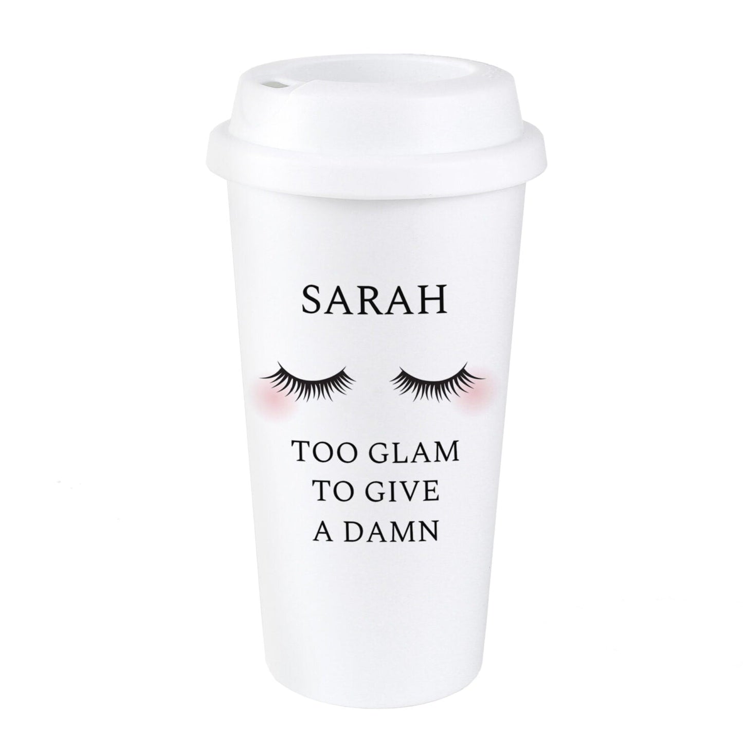 Personalised Eyelashes Insulated Reusable Eco Travel Cup: 4 - Travel Mugs By Gift Moments
