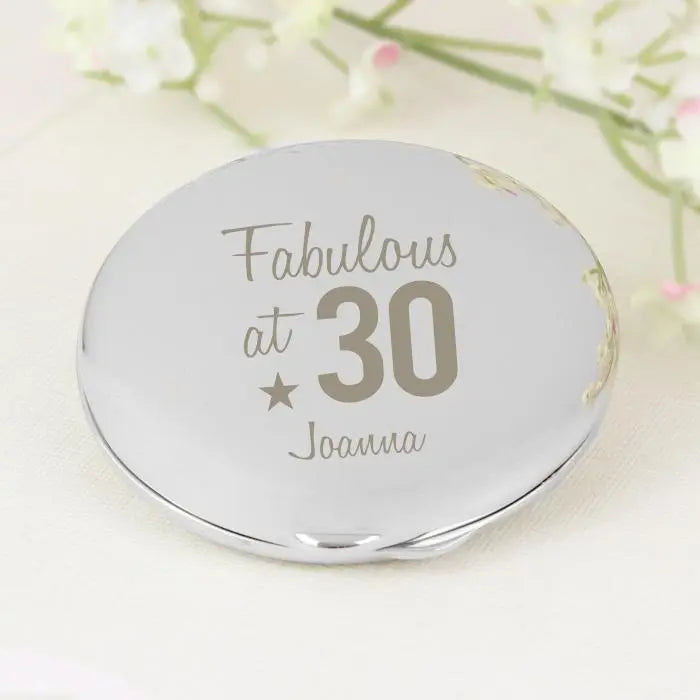 Personalised Fabulous Birthday Big Age Compact Mirror: 2 - Compact Mirrors By Gift Moments