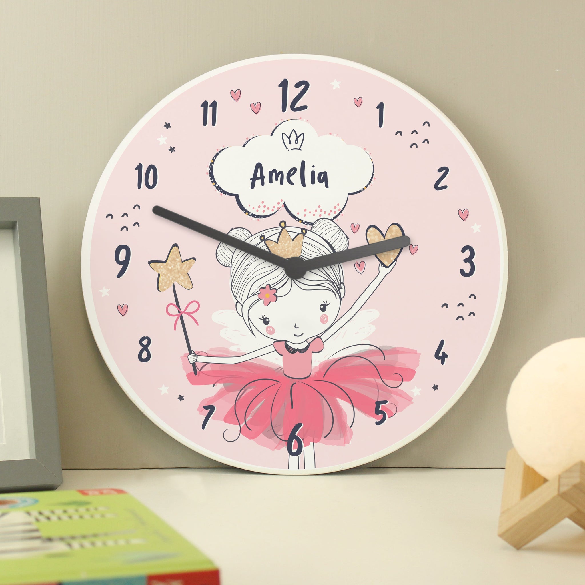 Personalised Fairy Children’s Wall Clock: 2 - Clocks By Gift Moments