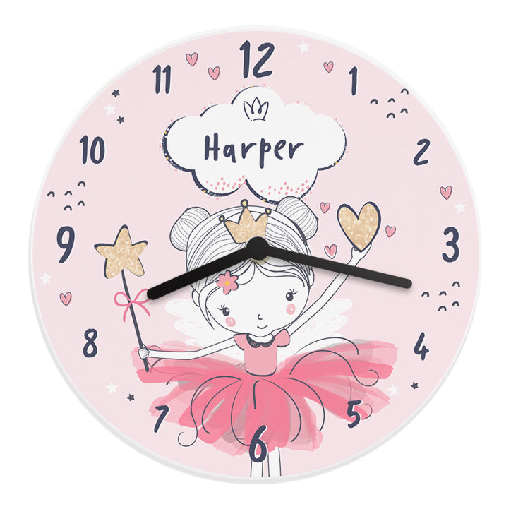 Personalised Fairy Children’s Wall Clock: 5 - Clocks By Gift Moments