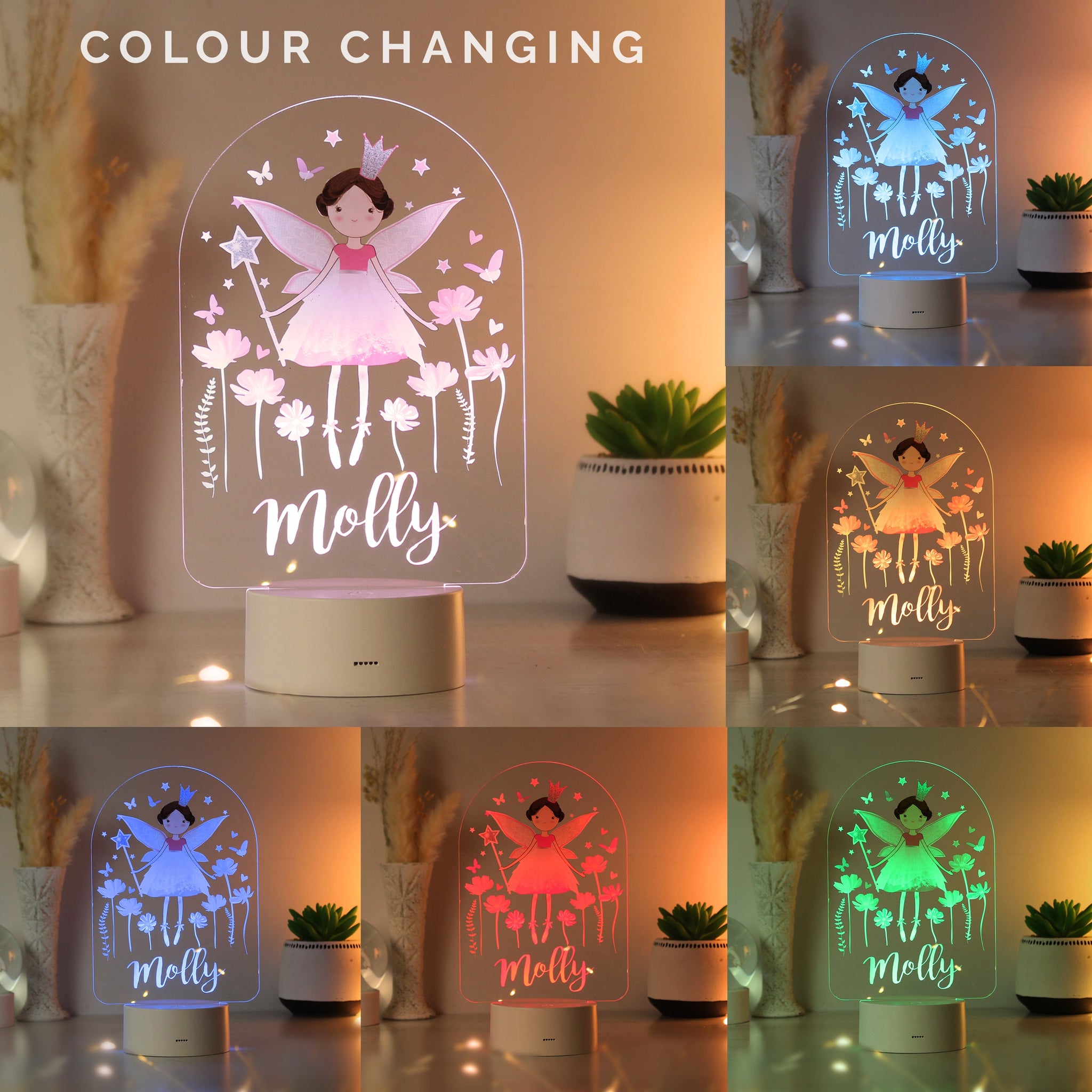 Personalised Fairy LED Colour Changing Night Light: 2 - LED Lighting By Gift Moments