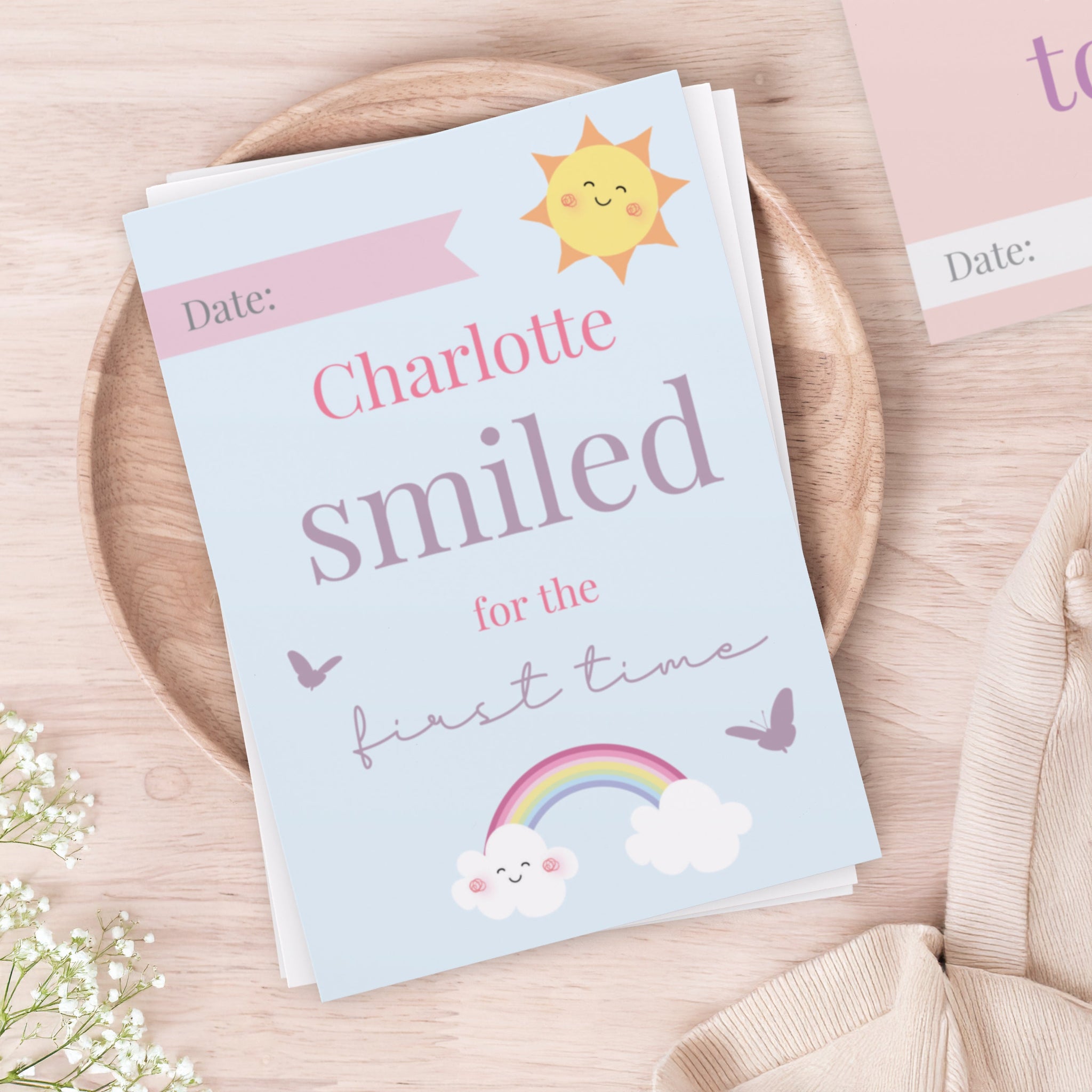 Personalised Fairy Princess Baby Milestone Cards: 4 - Keepsakes By Gift Moments