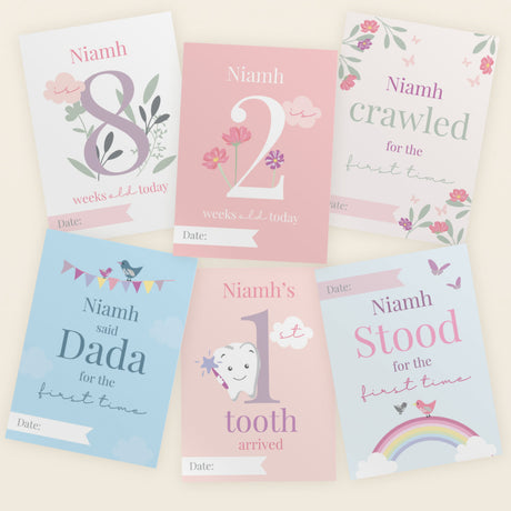 Personalised Fairy Princess Baby Milestone Cards: 6 - Keepsakes By Gift Moments