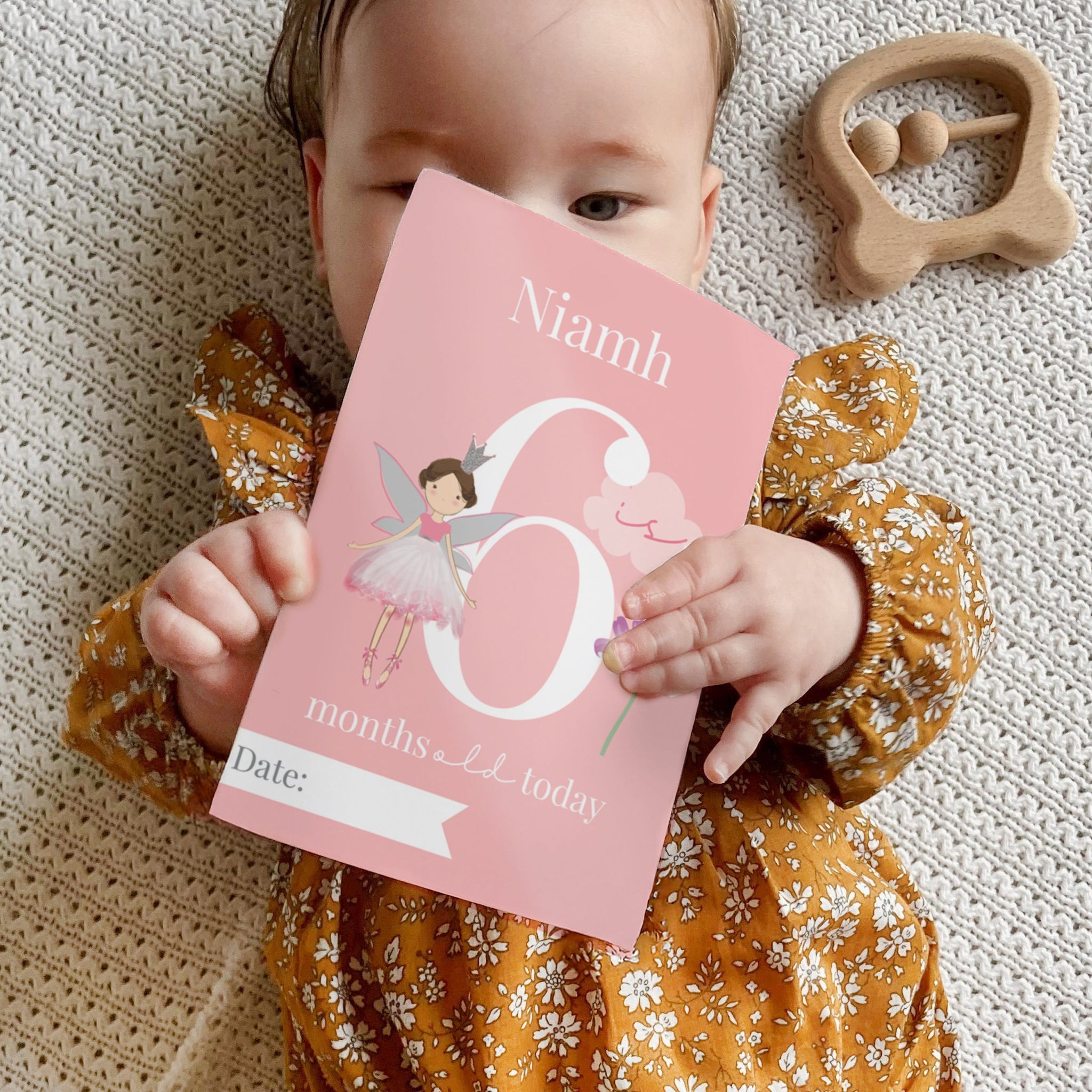 Personalised Fairy Princess Baby Milestone Cards: 3 - Keepsakes By Gift Moments