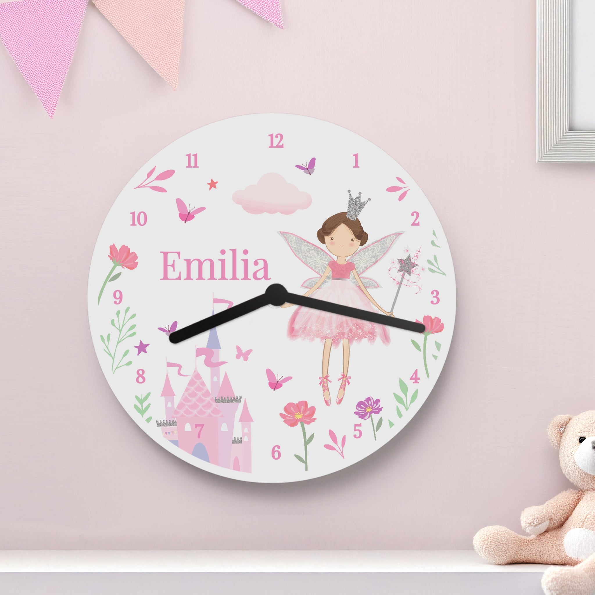 Personalised Fairy Princess Clock: 2 - Clocks By Gift Moments