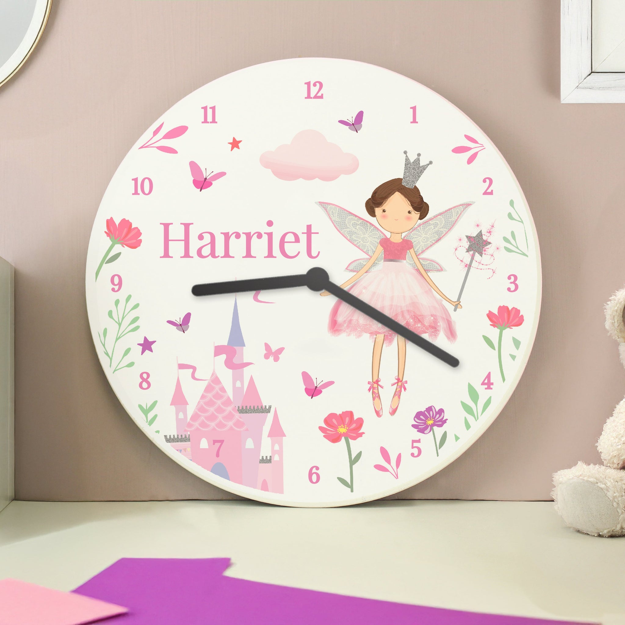 Personalised Fairy Princess Clock: 1 - Clocks By Gift Moments