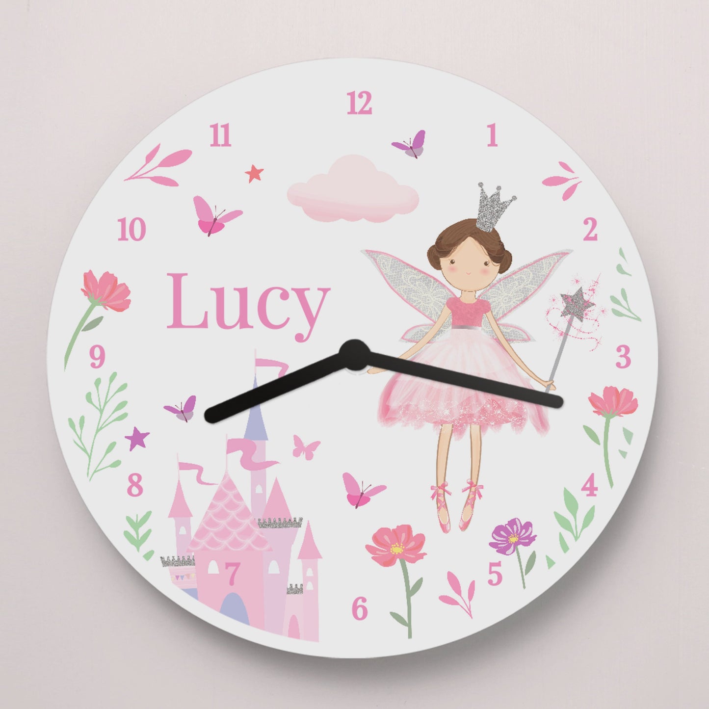 Personalised Fairy Princess Clock: 3 - Clocks By Gift Moments