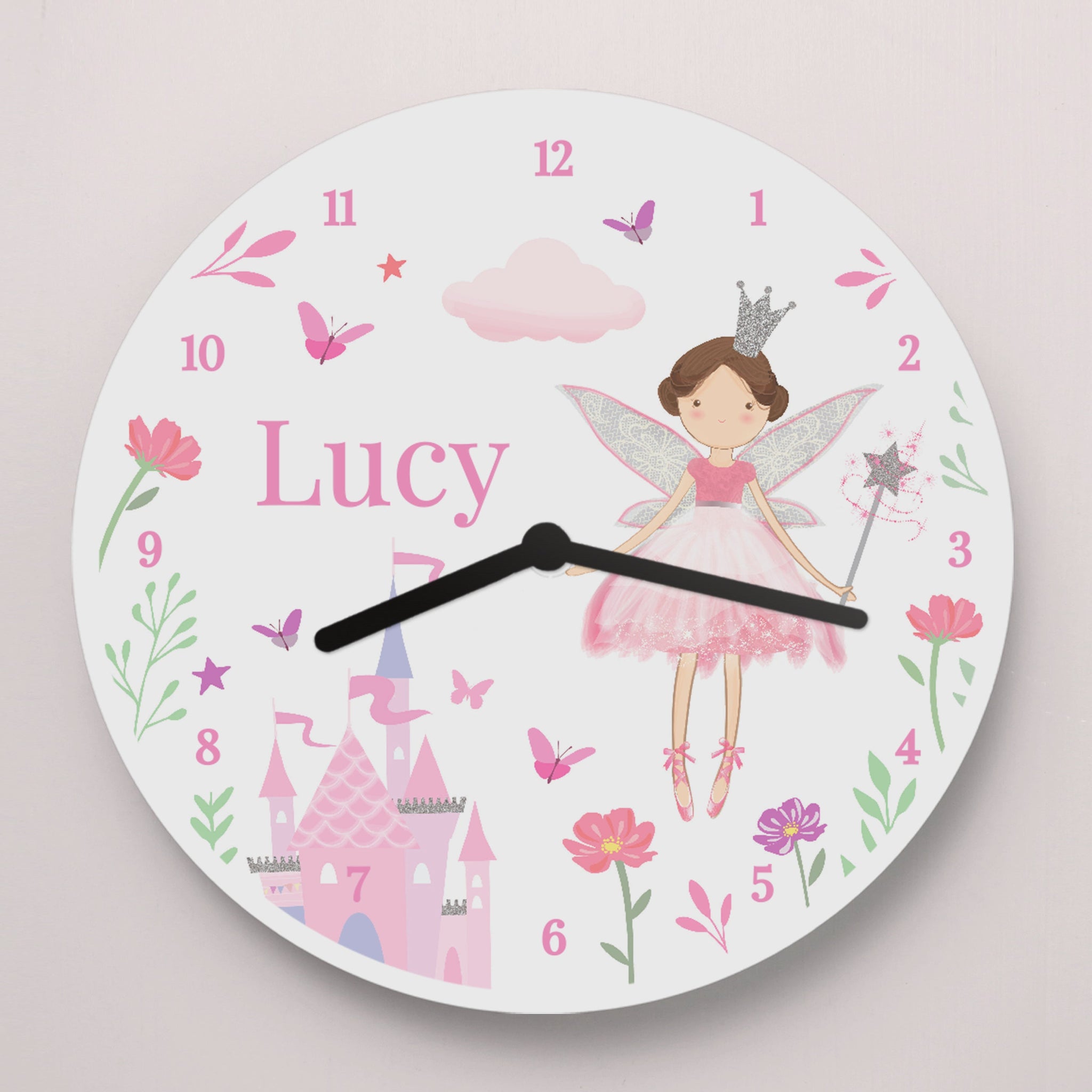 Personalised Fairy Princess Clock: 3 - Clocks By Gift Moments