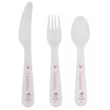 Personalised Fairy Princess Plastic Cutlery Set: 4 - Cutlery Sets By Gift Moments