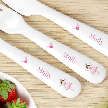 Personalised Fairy Princess Plastic Cutlery Set: 2 - Cutlery Sets By Gift Moments