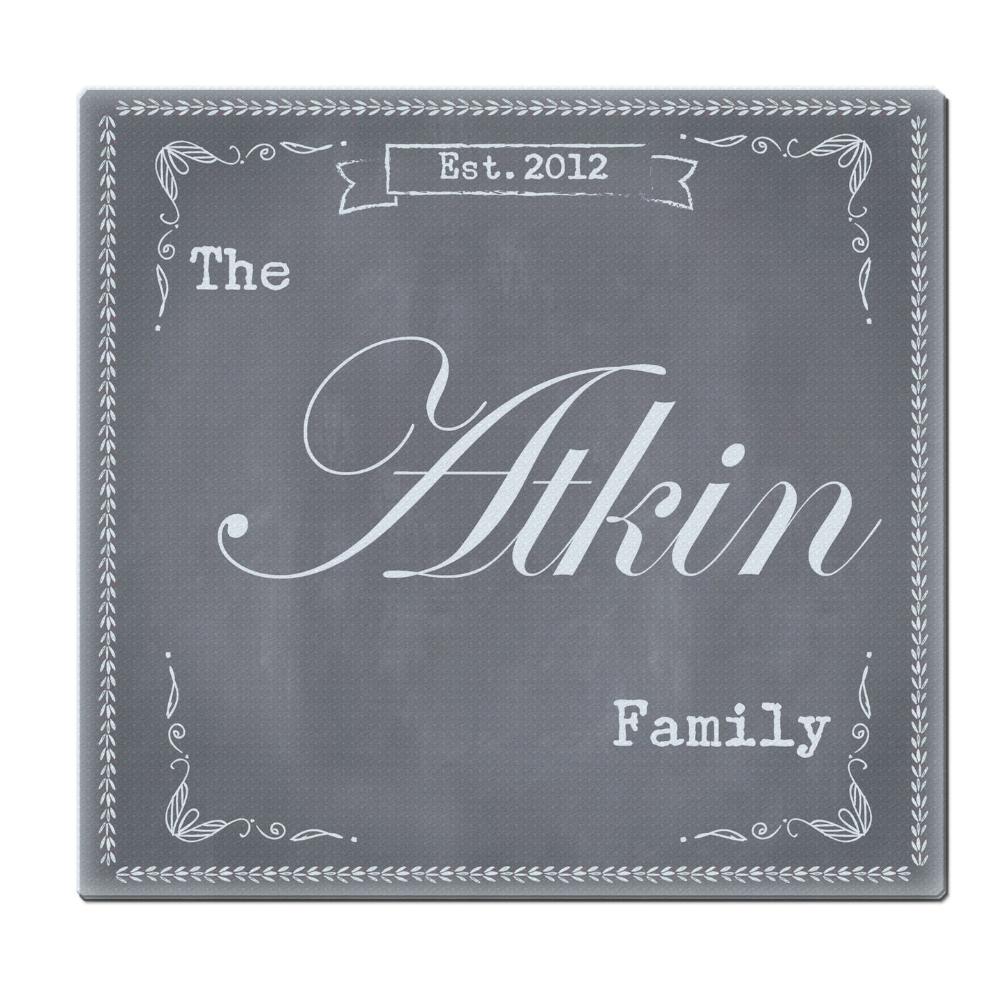 Personalised Family Chalk Glass Chopping Board/Worktop Saver: 4 - Chopping Boards By Gift Moments