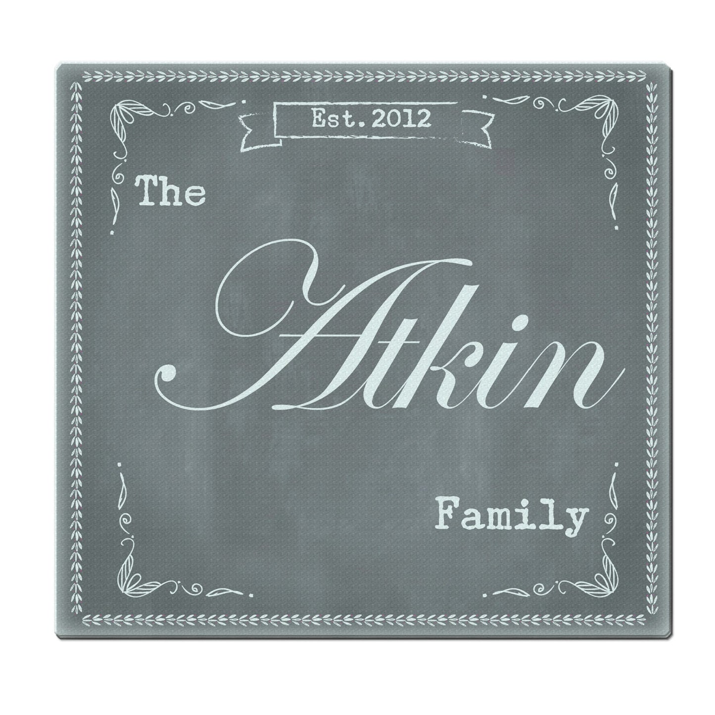 Personalised Family Chalk Glass Chopping Board/Worktop Saver: 5 - Chopping Boards By Gift Moments