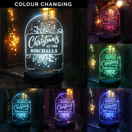 Personalised Family Christmas Outdoor Solar Light: 4 - Solar Lights By Gift Moments