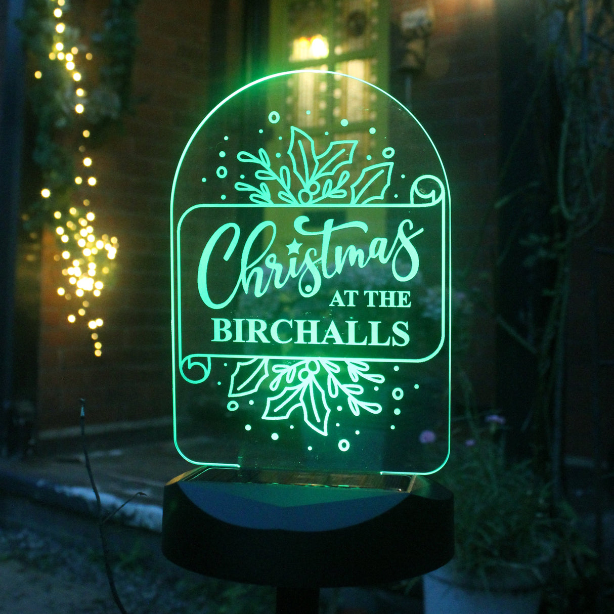 Personalised Family Christmas Outdoor Solar Light: 5 - Solar Lights By Gift Moments
