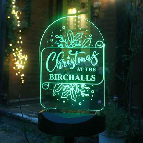Personalised Family Christmas Outdoor Solar Light: 5 - Solar Lights By Gift Moments