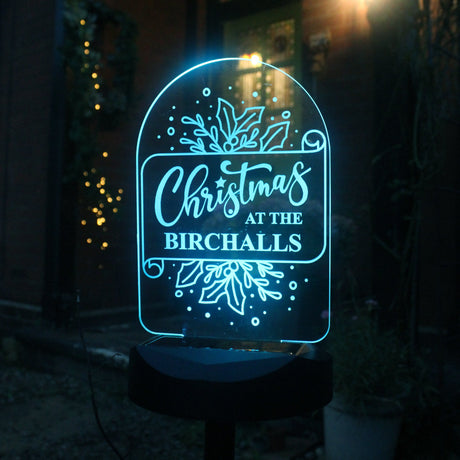 Personalised Family Christmas Outdoor Solar Light: 8 - Solar Lights By Gift Moments
