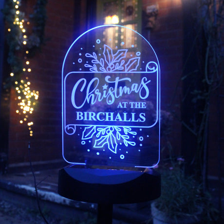Personalised Family Christmas Outdoor Solar Light: 3 - Solar Lights By Gift Moments
